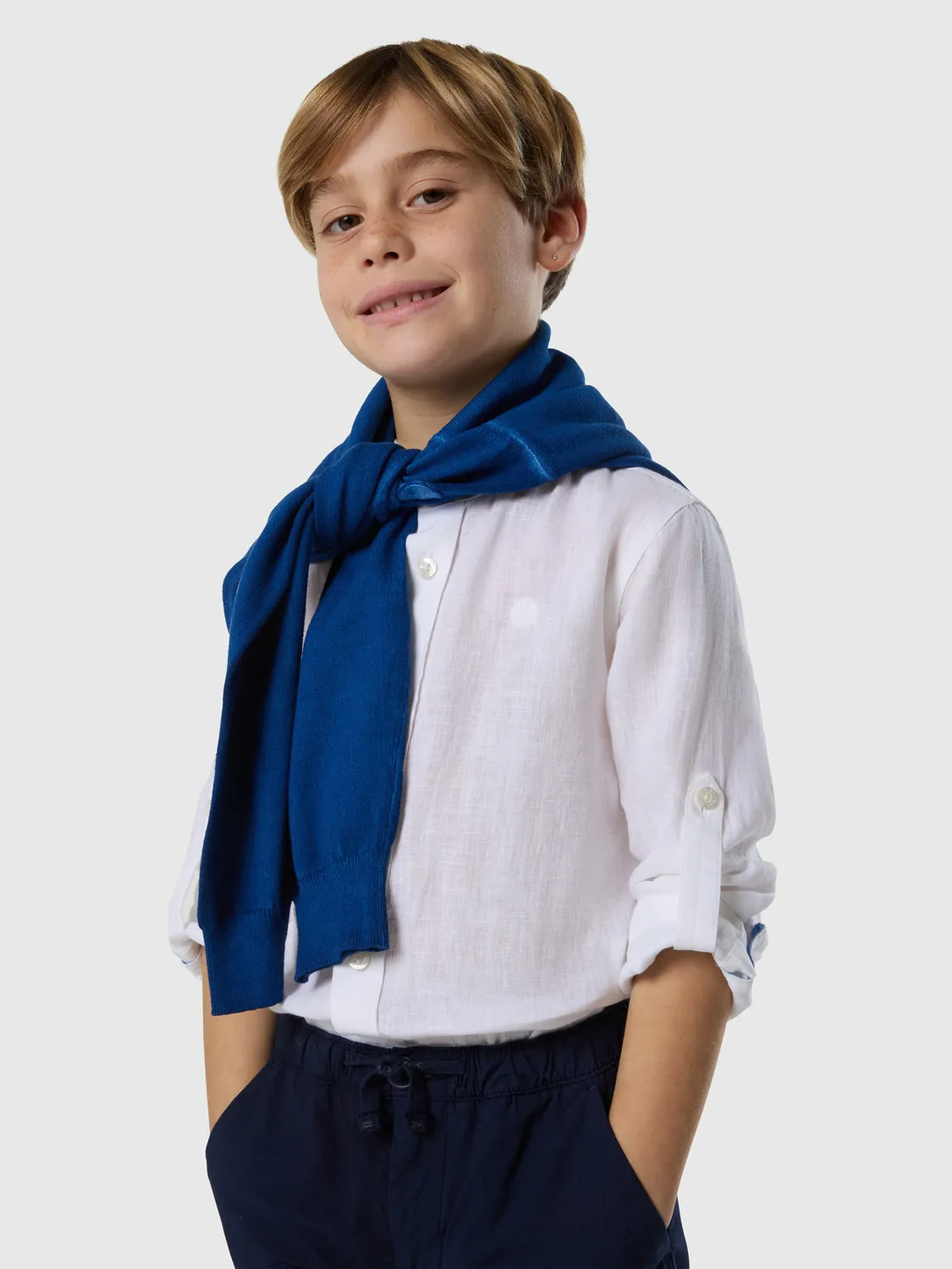 North Sails Mandarin chemise lin enfant col mandarin