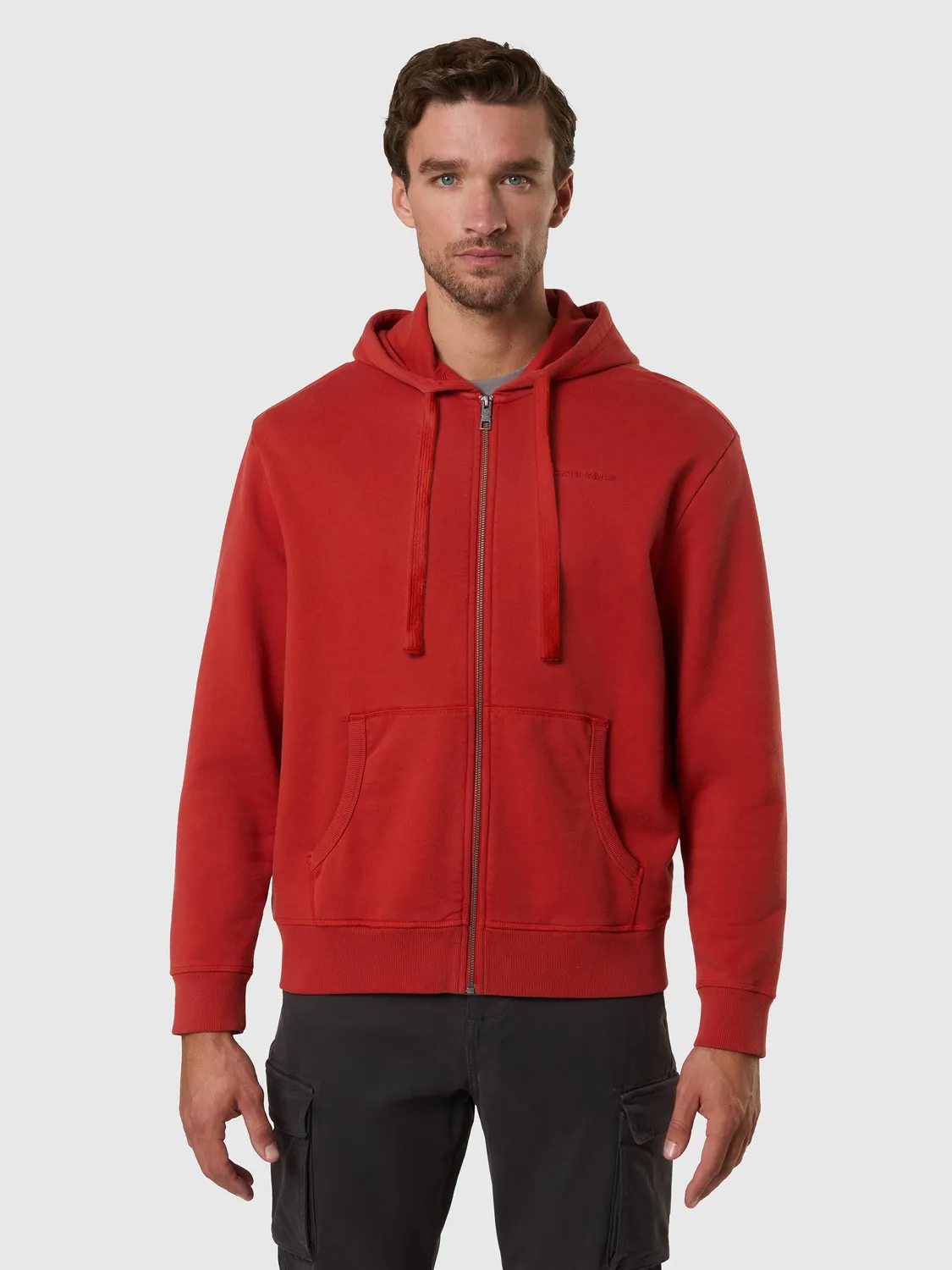 North Sails hoodie délavé capuche rouille coton