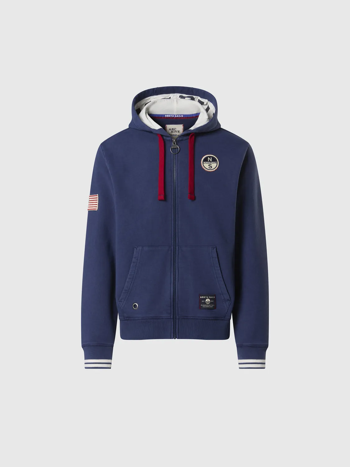 North Sails Archival hoodie zippé coton bio