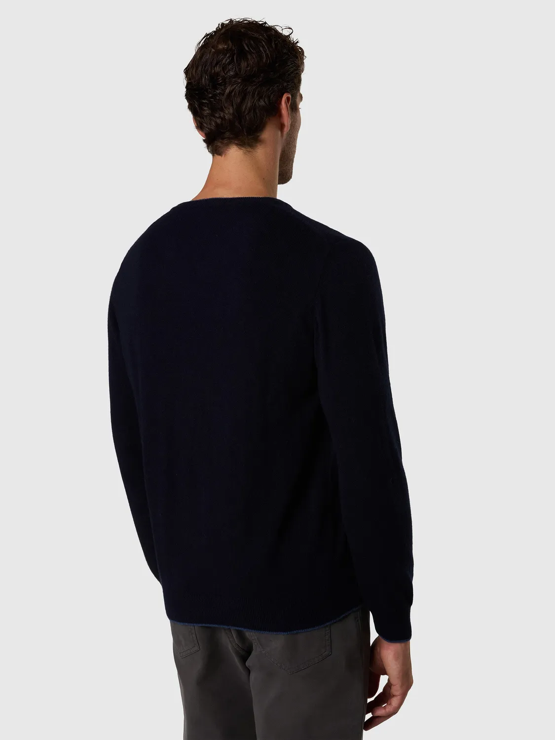 North Sails pull col V cachemire bleu marine homme