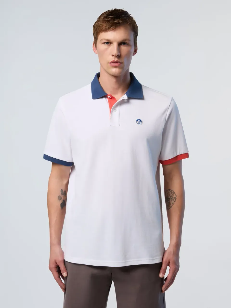 North Sails polo homme coton bio piqué col contrasté