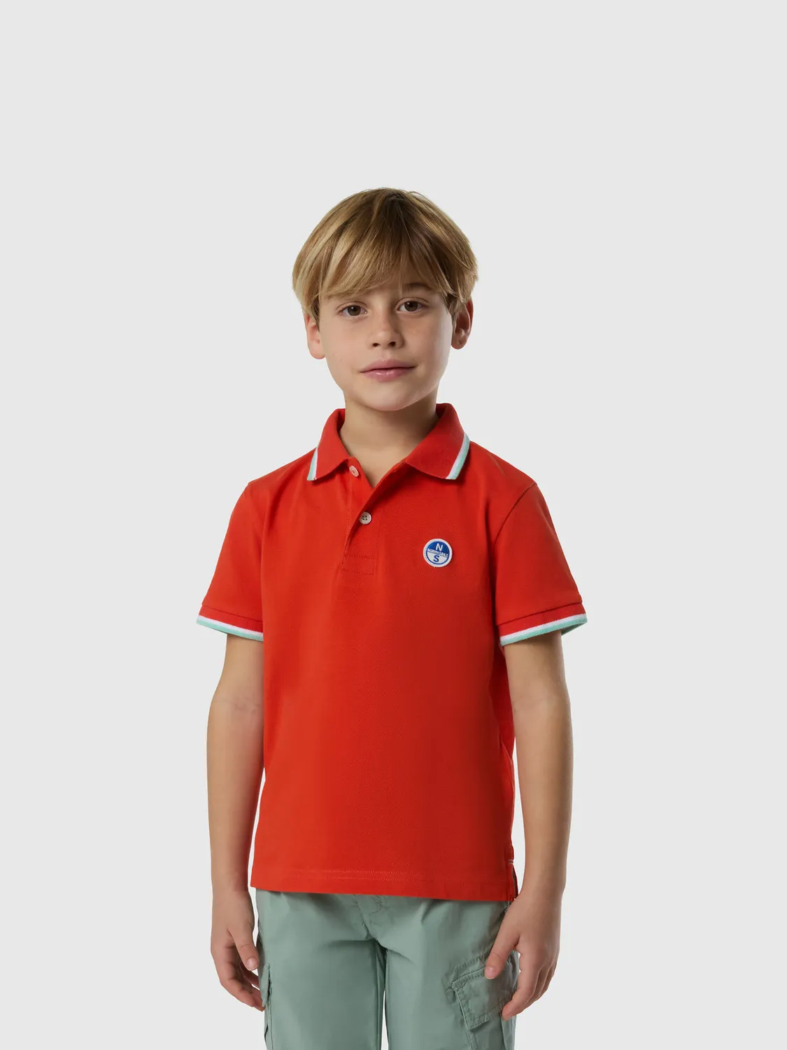 North Sails polo patch logo coton bio enfant rayé