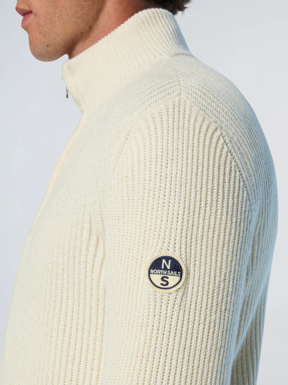 North Sails Fisherman pull marin demi-zip laine