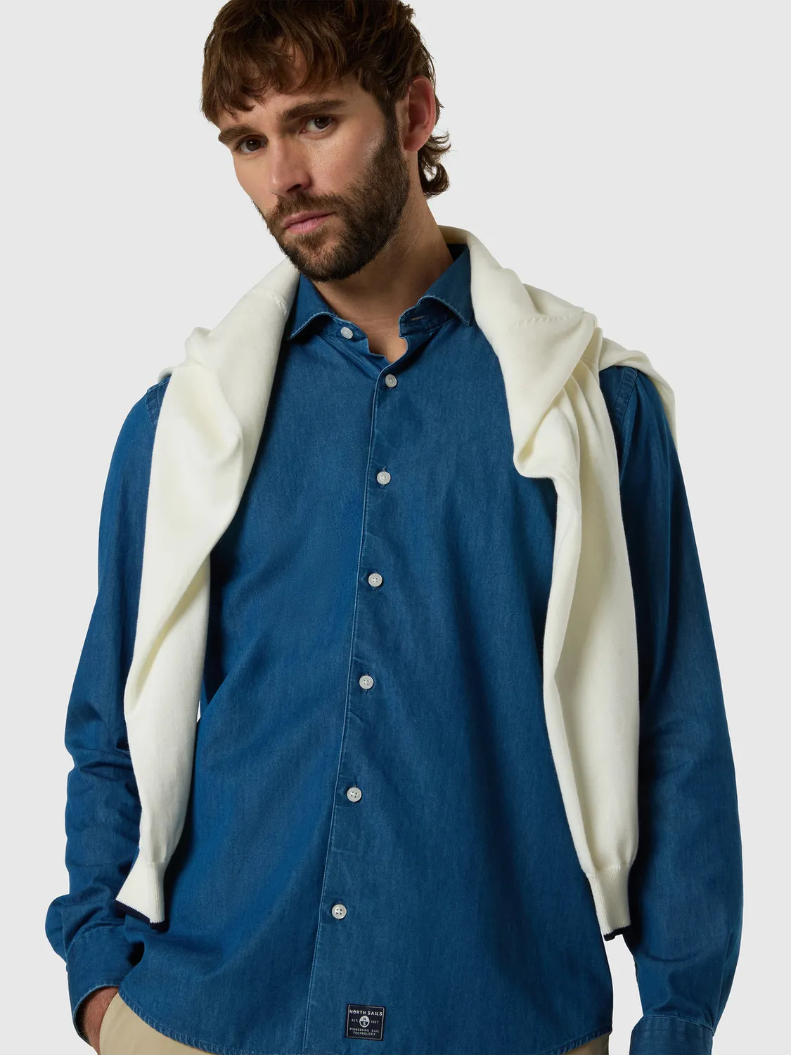 North Sails chemise denim col cutaway coton
