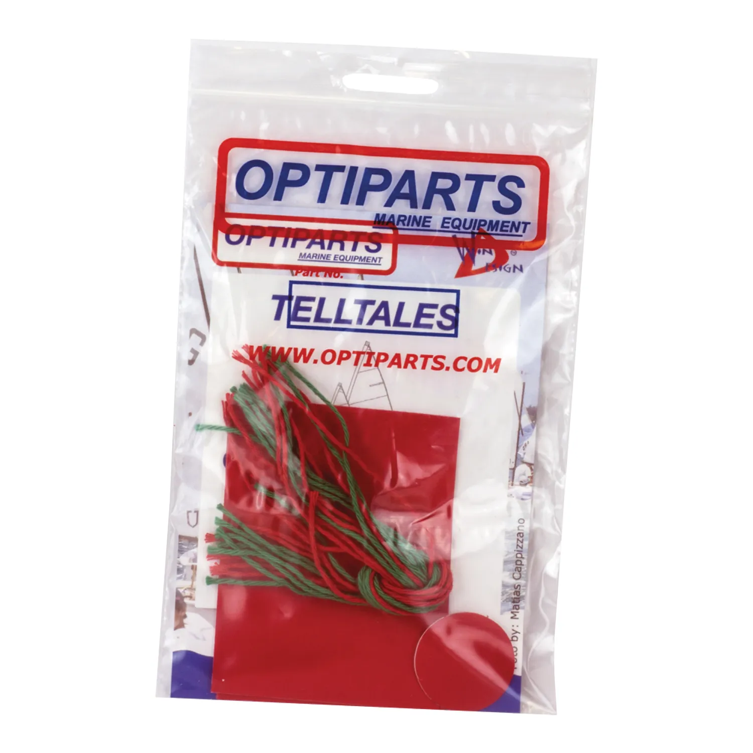 Optiparts EX1430 penons de voile rouges verts x16