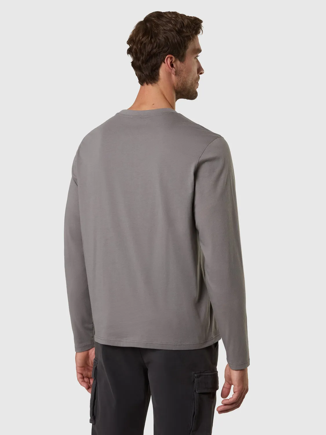 North Sails T-shirt manches longues patch gris anthracite
