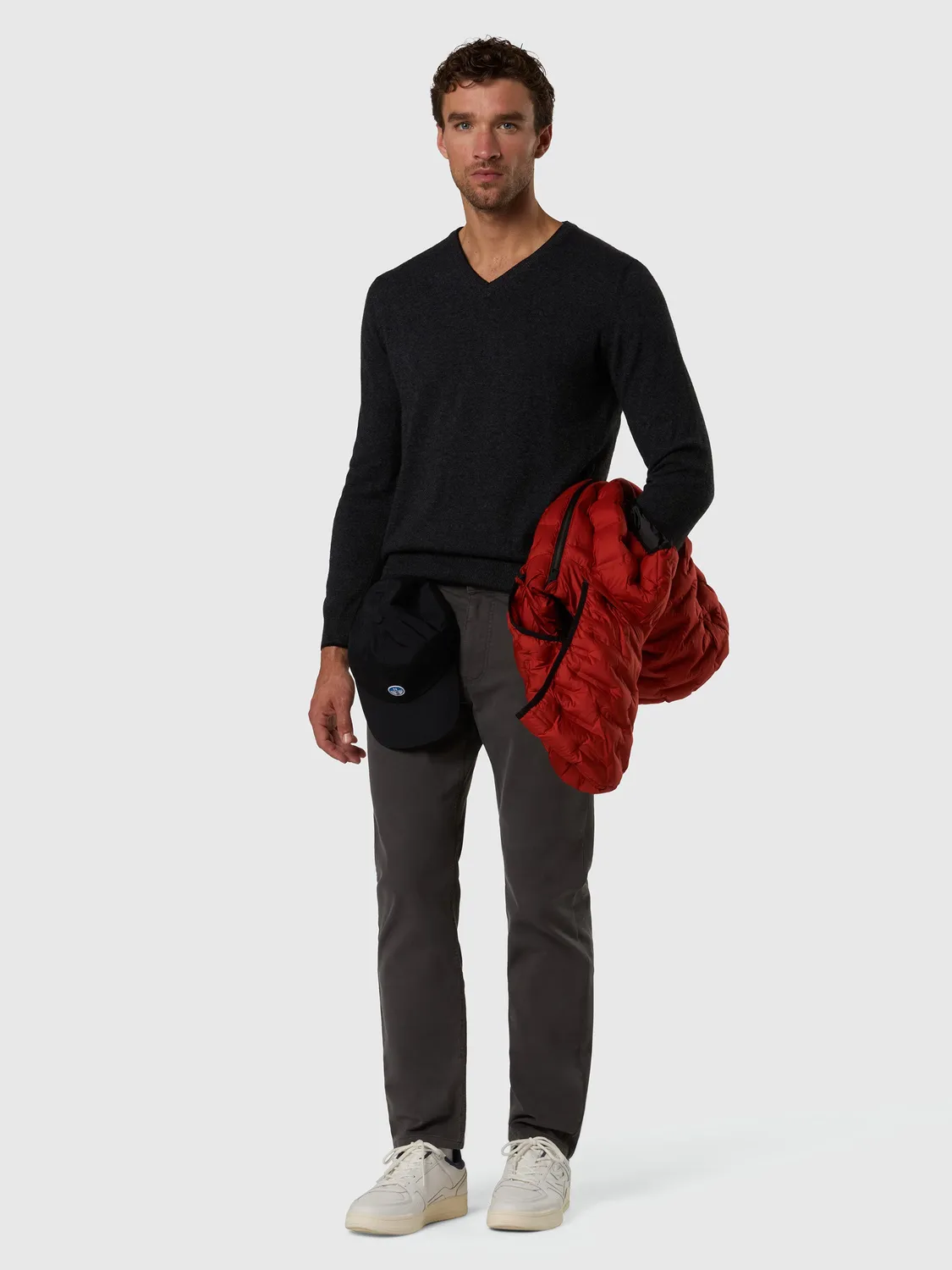 North Sails pull col V cachemire bleu marine homme