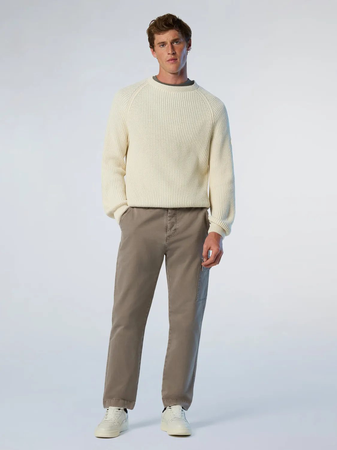 North Sails Fisherman Pull marin col rond laine recyclée