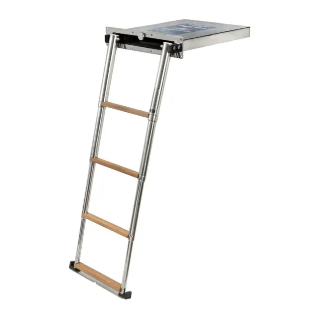 Douglas Marine Top Line échelle 4 marches teck escamotable