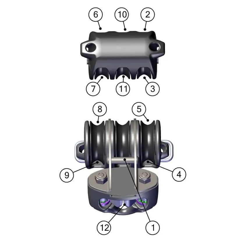 Karver KBO6J palan triple 6 brins cam cleat