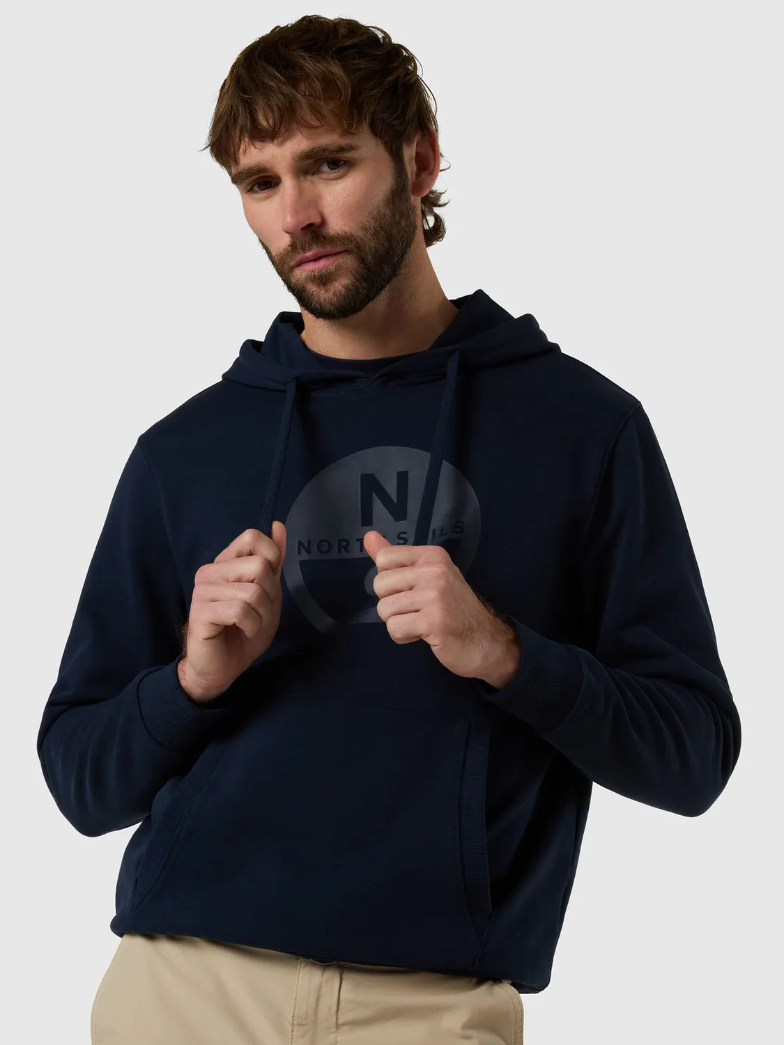 North Sails hoodie maxi logo coton bio poche kangourou