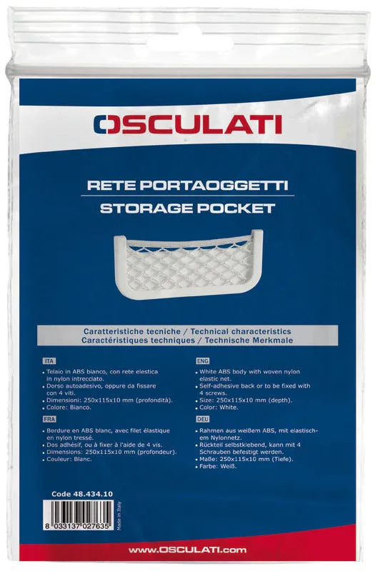 Osculati pochette rangement 360x160x30 mm blanche filet