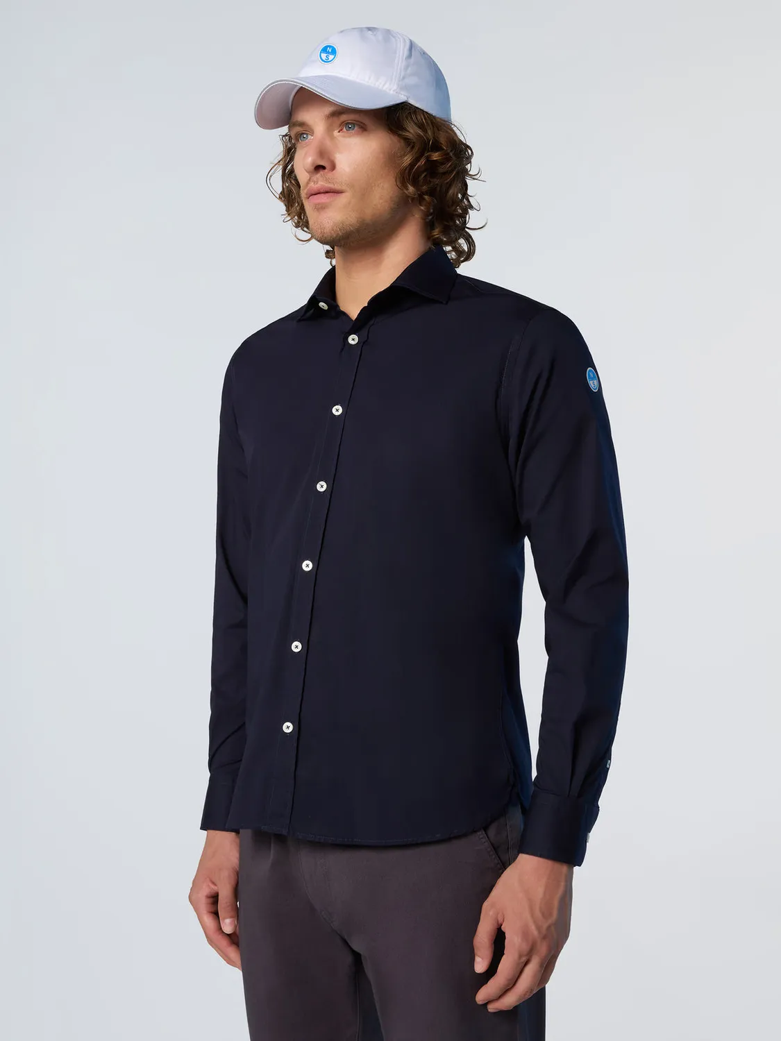 North Sails chemise popeline boutons logo
