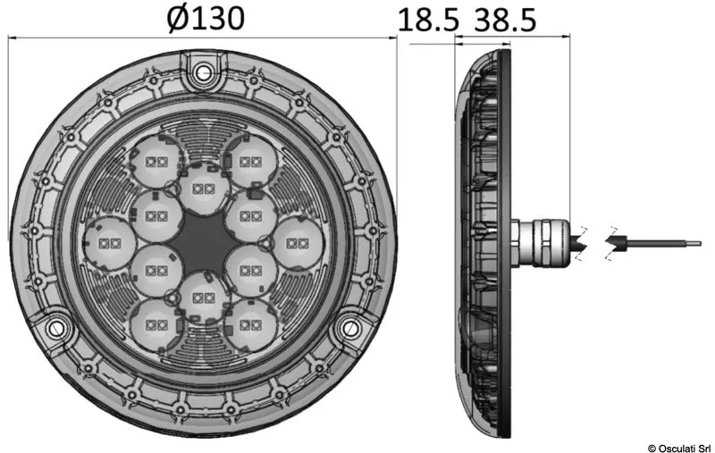 Piranha P24 projecteur sous-marin LED blanc bronze