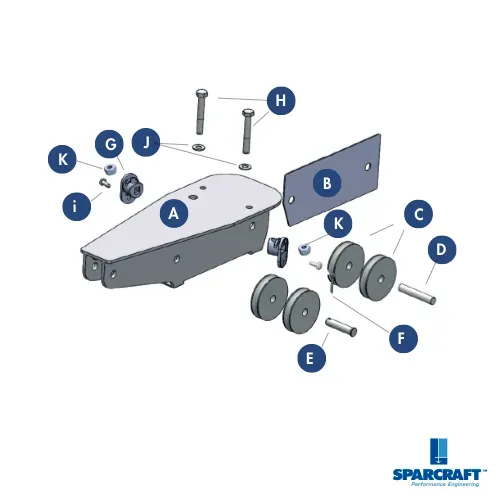 Sparcraft S1210 tête de mât boulonnée N°6 4 drisses