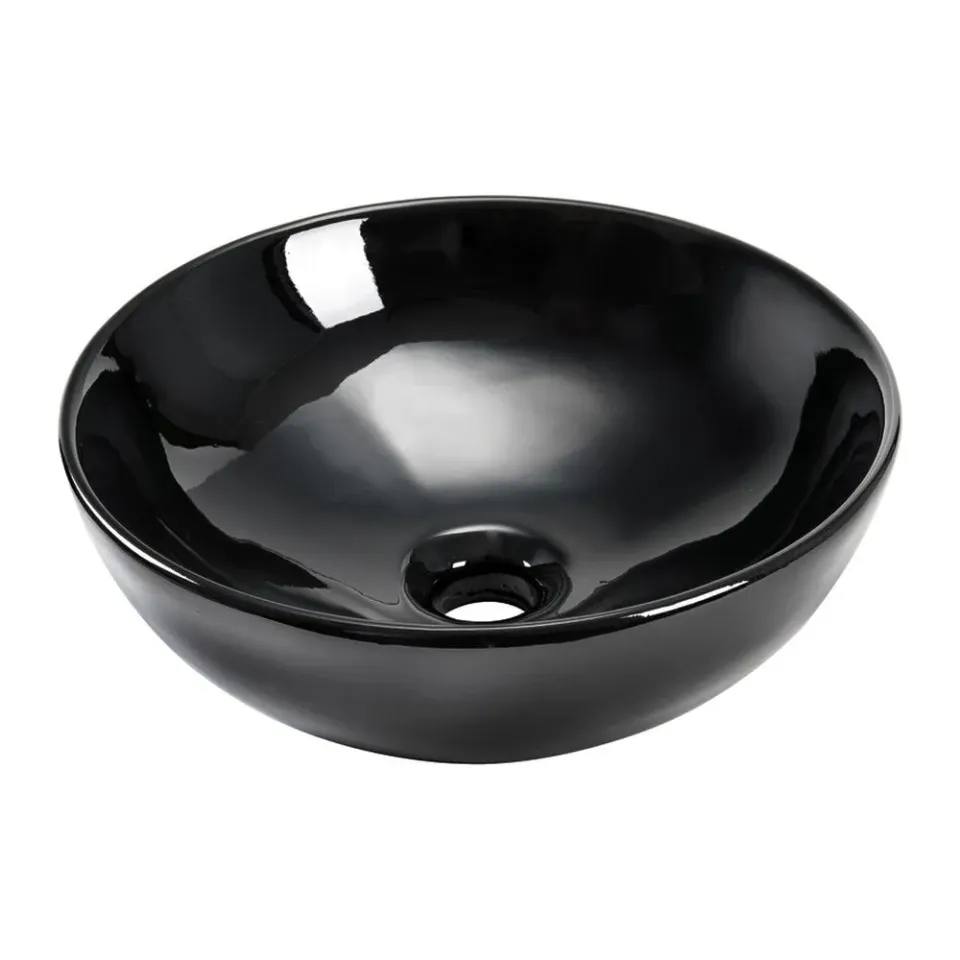easysea Lavabo céramique noir 365 mm hémisphérique