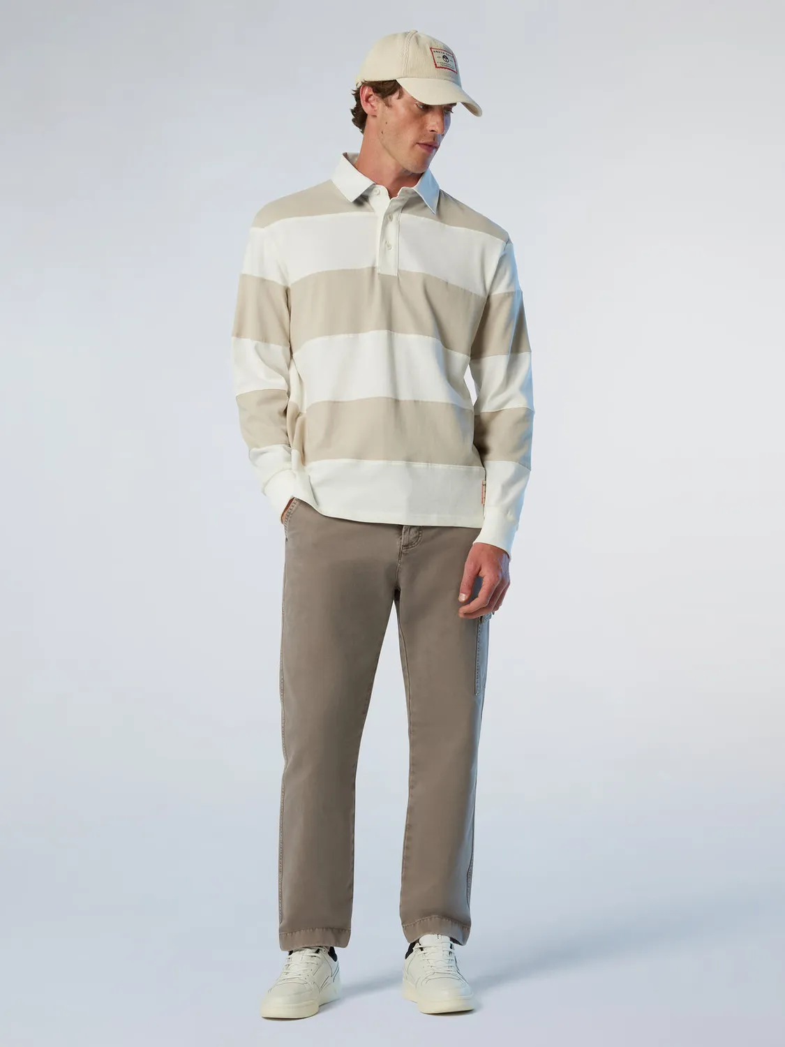 North Sails polo rugby rayé manches longues coton bio