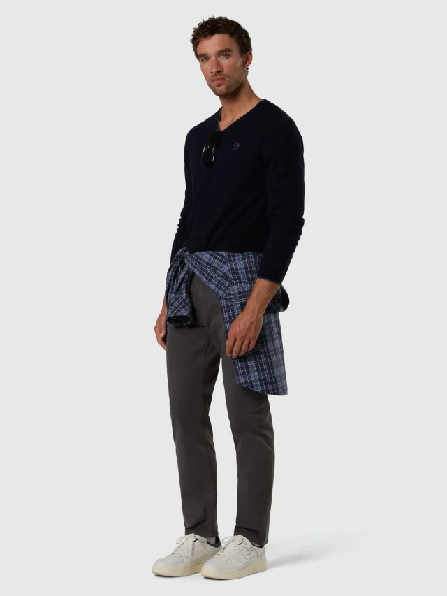 North Sails pull col V cachemire bleu marine homme