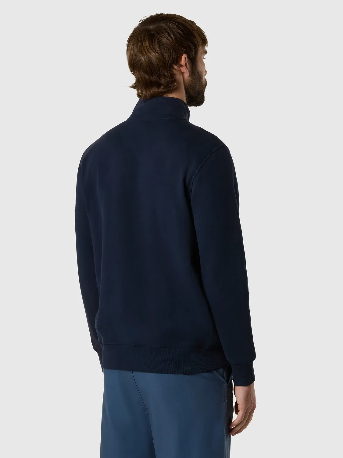 North Sails sweat zippé patch logo bleu marine