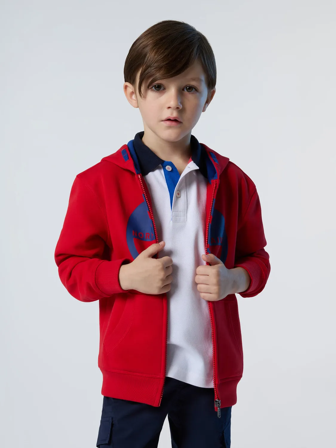 North Sails sweat zippé enfant maxi logo coton bio