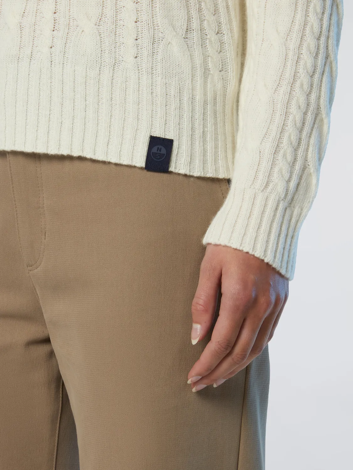 North Sails Crew-Neck Cable-Knit pull torsadé cachemire