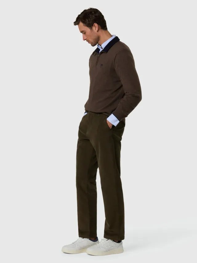 North Sails pull demi-zip cachemire homme noyer mélangé