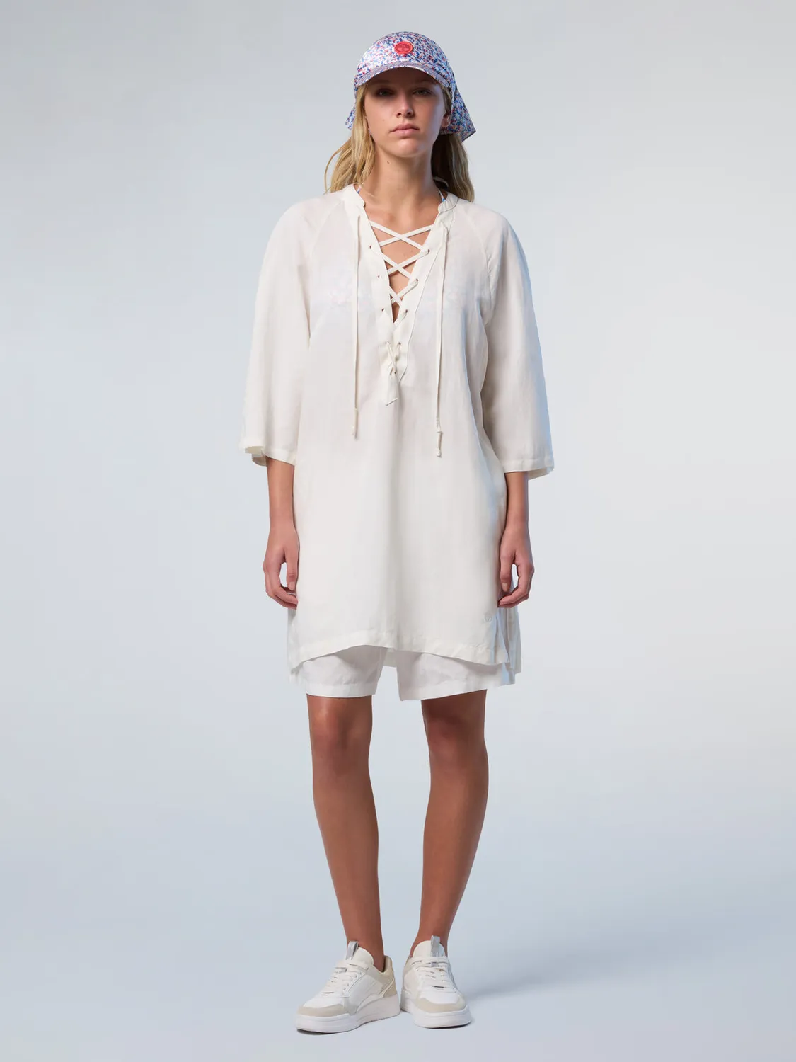 North Sails kaftan plage viscose lin col V noué