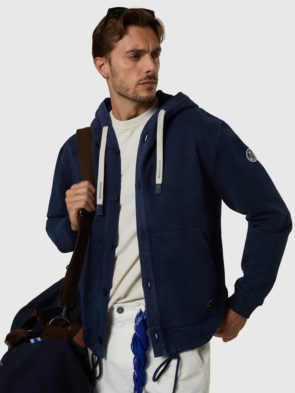 North Sails Archive sweat capuche boutons bleu marine